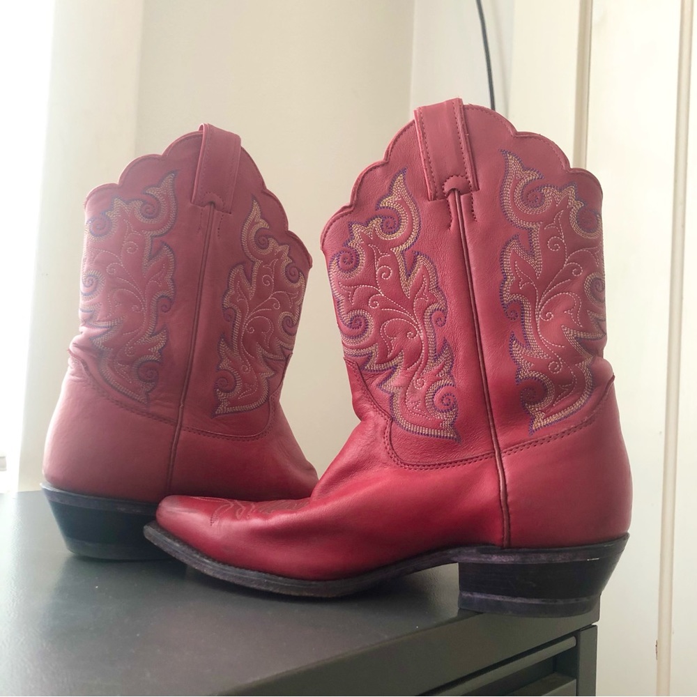 Vintage red cowgirl boots